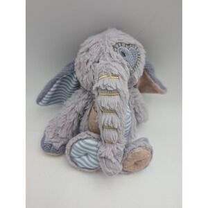 Demdaco Plush Elephant Lavender Striped Heart Patch Knit Oddball 2021